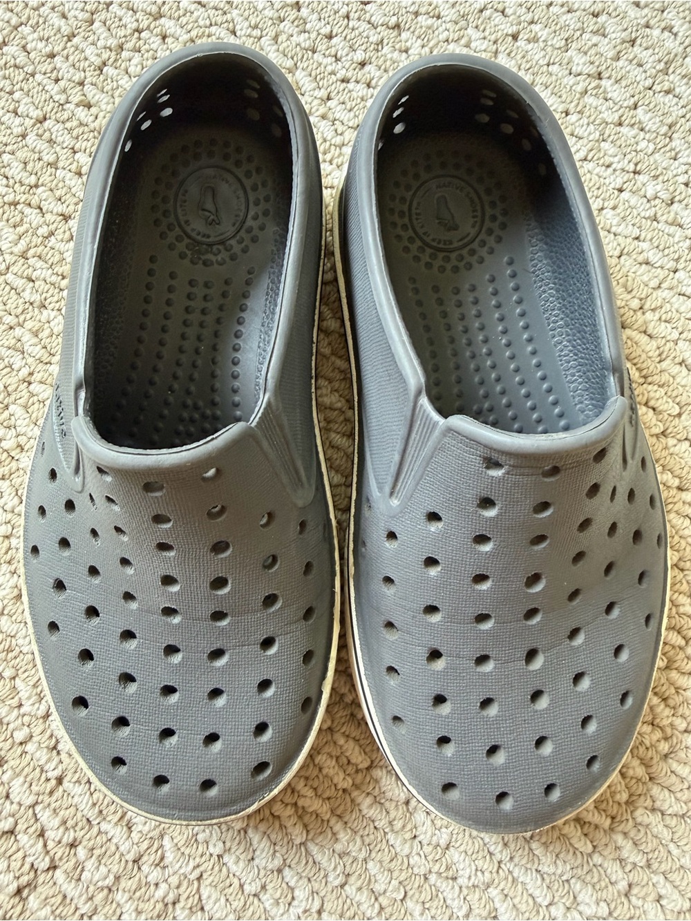 Native Kids Gray Slip-On Ventilated Sandals